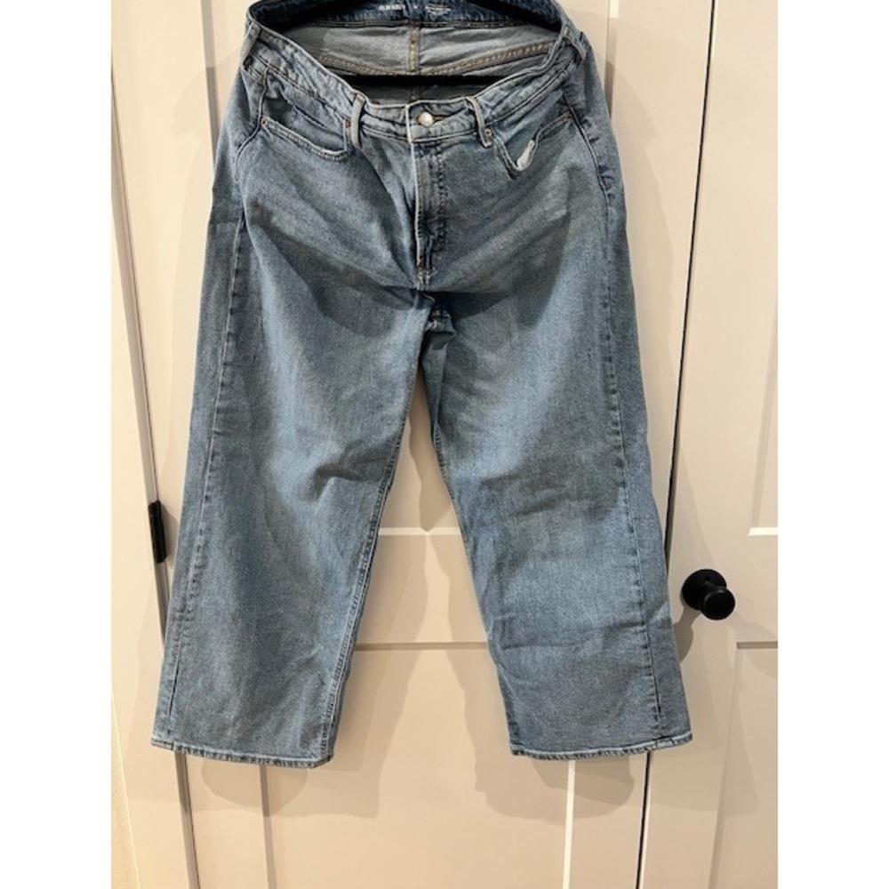 Old Navy Sky-Hi Wide Leg Jeans Extra High Rise Medium Wash Denim Size 16